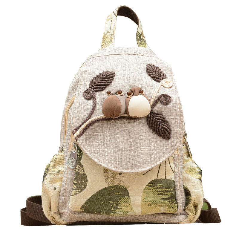 Backpack with deer design on a white background
