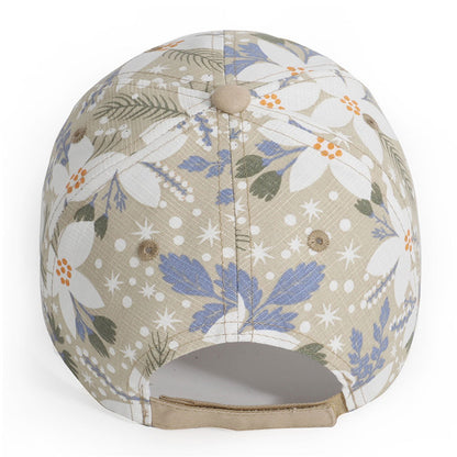 Floral-patterned cap on a white background