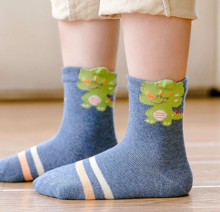 Dinosaur Socks for Boys 5 Pairs