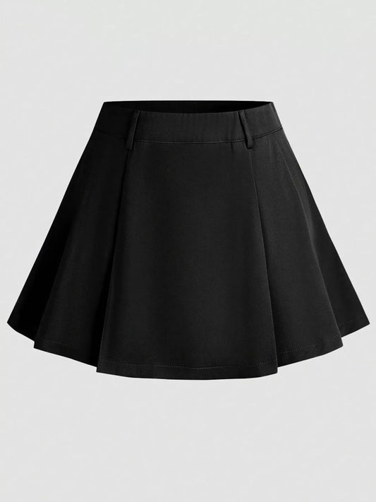Black skirt on a light gray background
