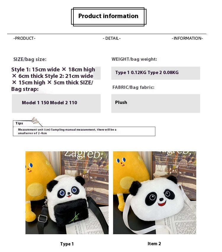 Cute Panda Plush Bag