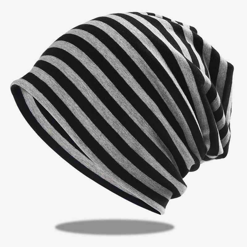 Men's Pure Cotton Striped Pullover Hat