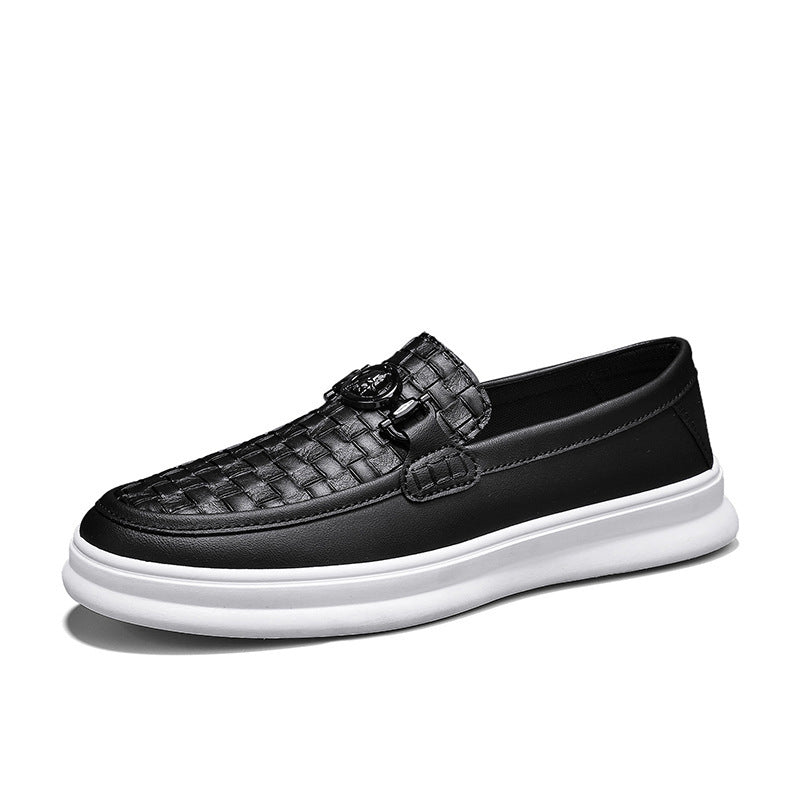 Men's British Style Low-top Slip-on Leather Shoes