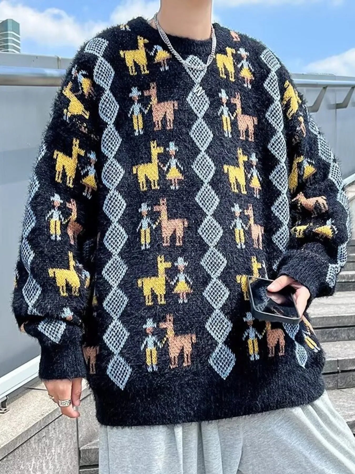 Men's Llama & Friend Sweater