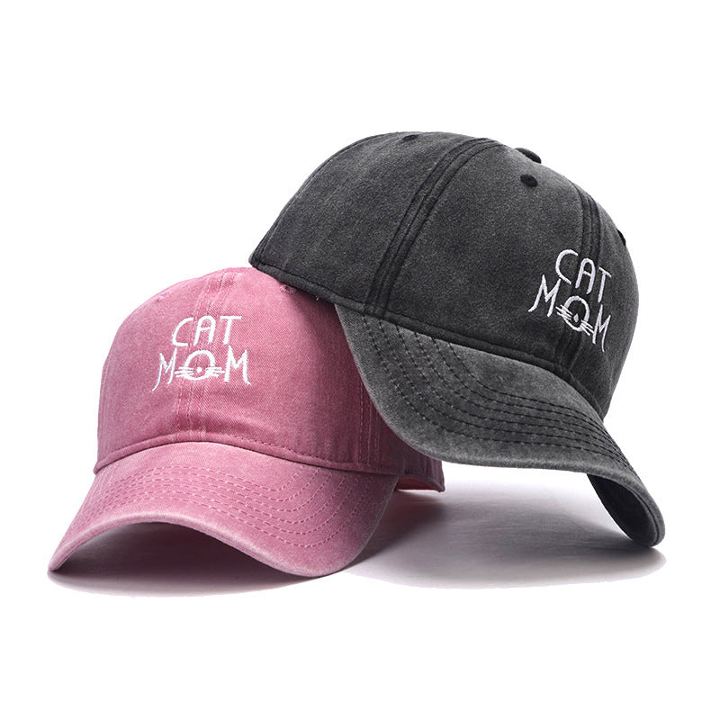 Embroidered Cat Mom Baseball Cap