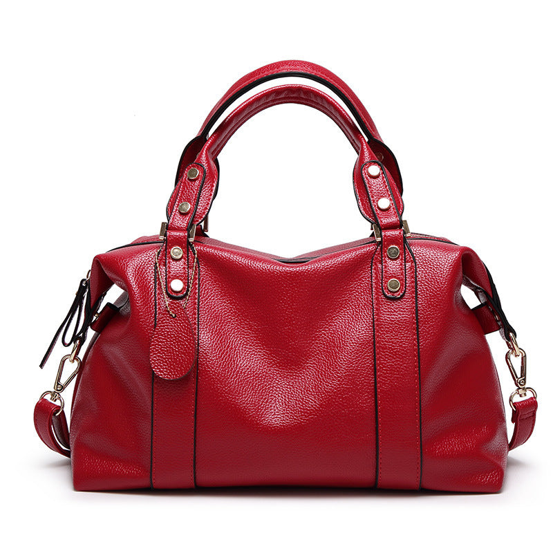 Women's Leather Boston Shoulder Bag