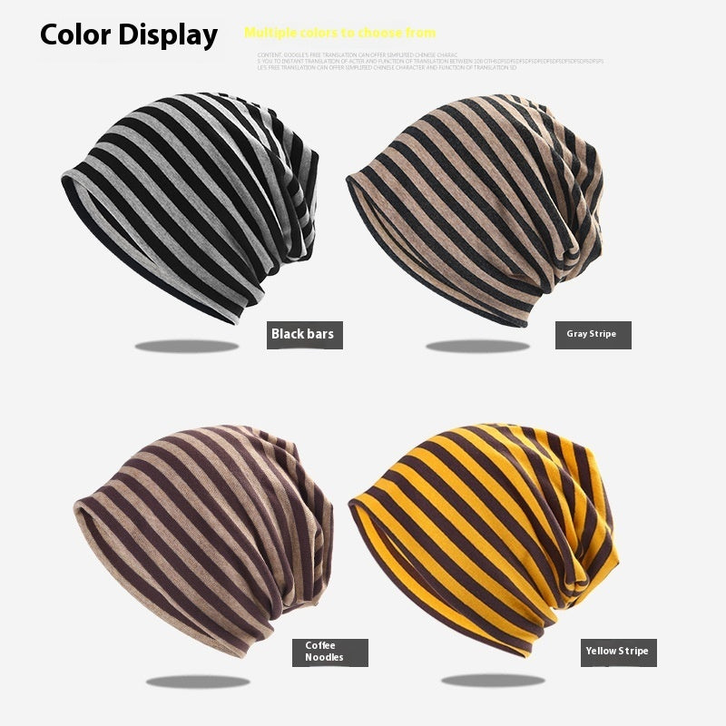 Men's Pure Cotton Striped Pullover Hat