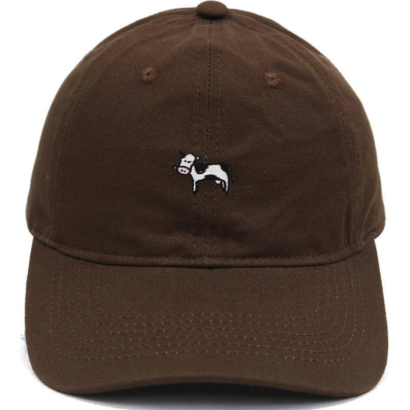 Moo Cow Embroidery Baseball Cap