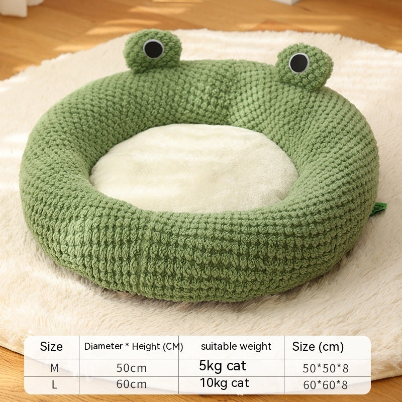 Frog Warm Plush Pet Bed