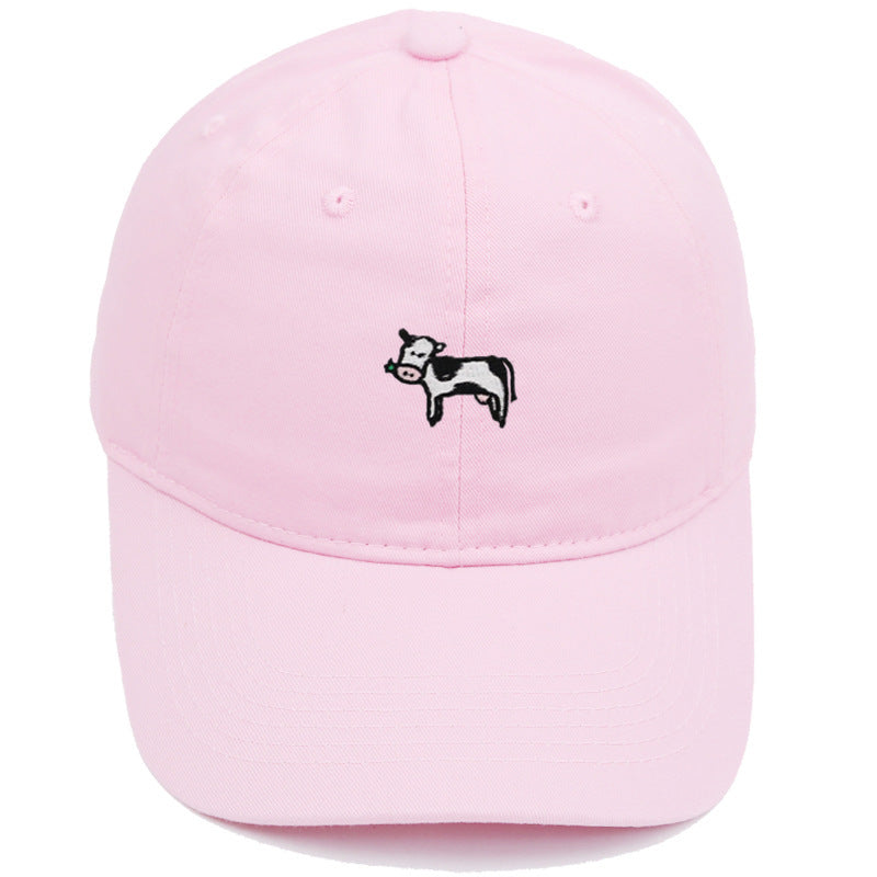 Moo Cow Embroidery Baseball Cap