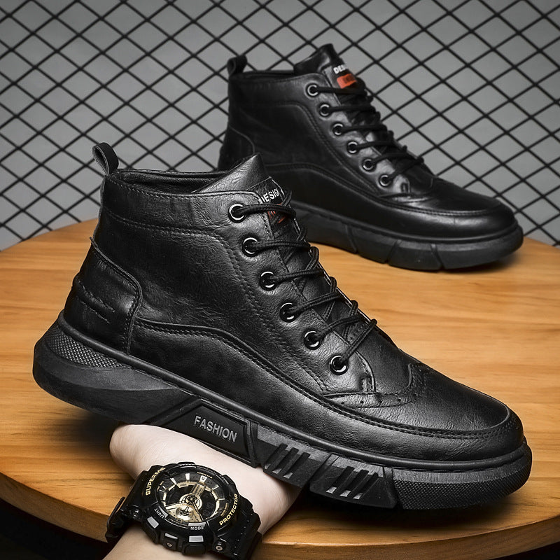 Men's High-ankle Leather Casual Shoes