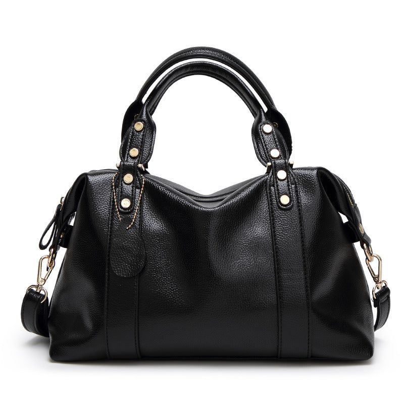 Women's Leather Boston Shoulder Bag