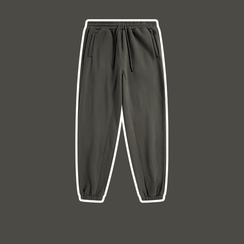 Men's Solid Color Casual Fleece Sweatpants
