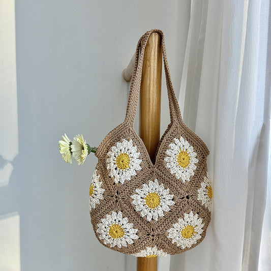 Woven Flower Women's Shoulder Bag