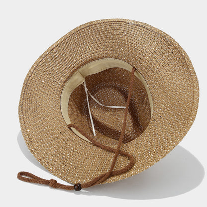 Panama Straw Sequin Sun Hat