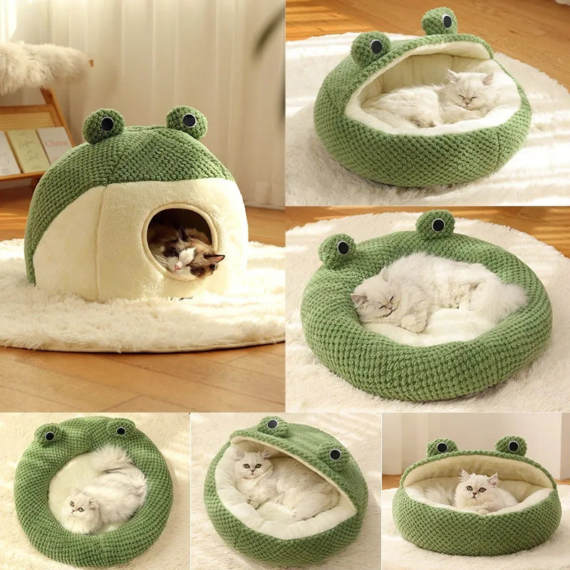 Frog Warm Plush Pet Bed