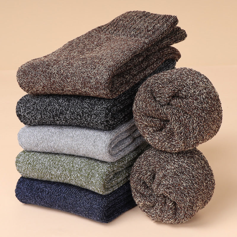 Retro Thick Line Men's Socks Warm (5 or 10 Pairs)