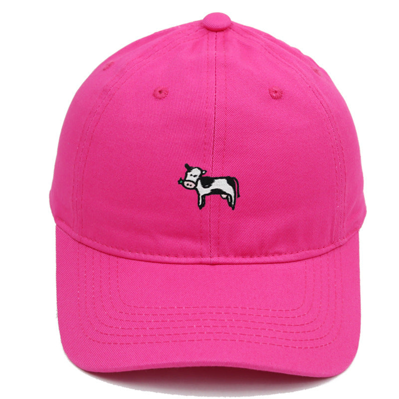 Moo Cow Embroidery Baseball Cap