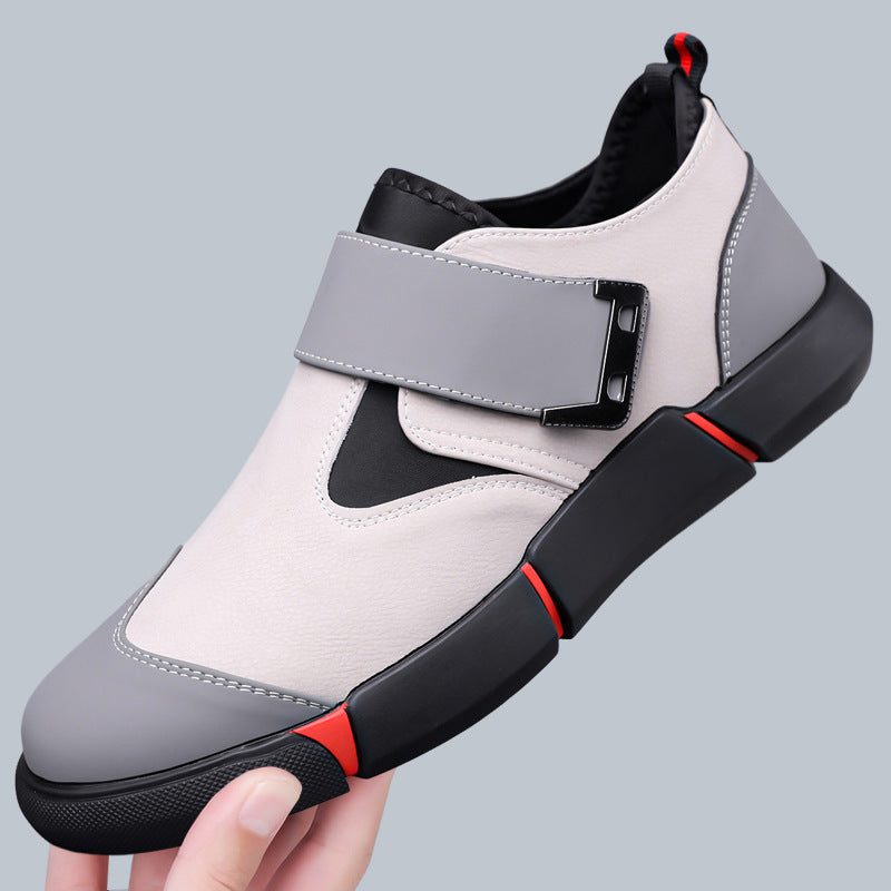 Men's Casual Leather Low-top Velcro Non-slip Shoes