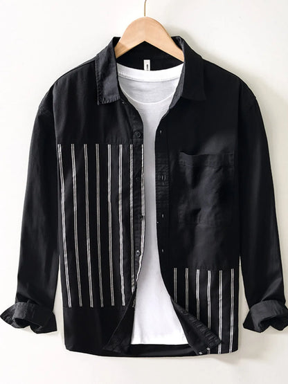Black jacket with striped pattern on a white background