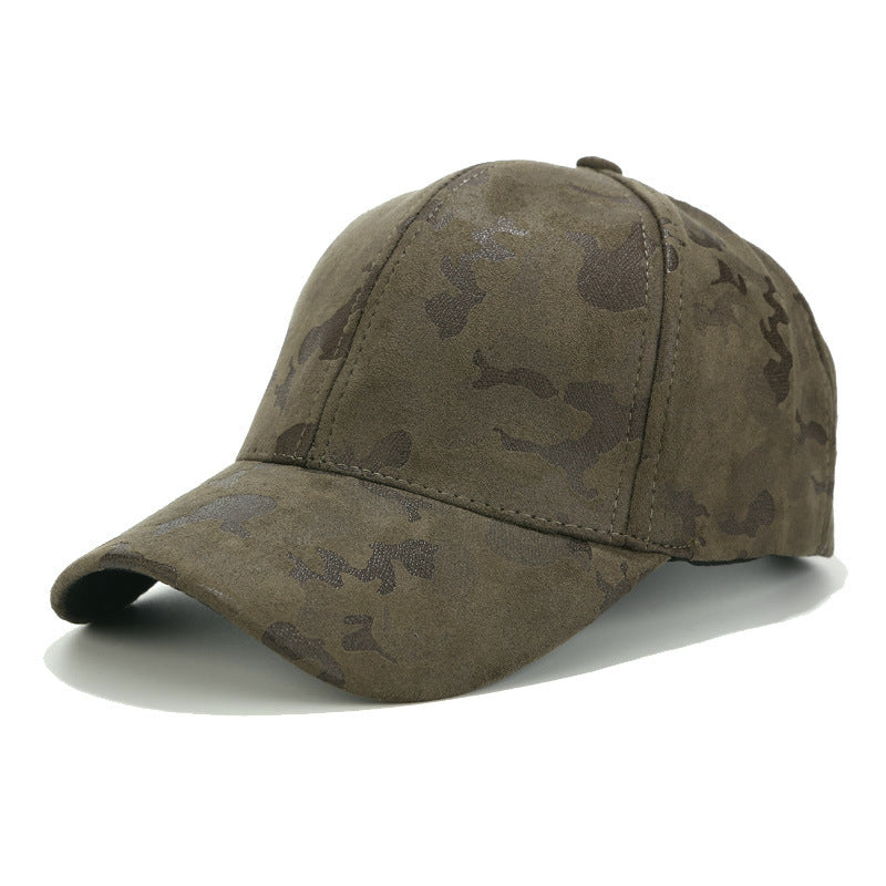 Suede Camouflage Baseball Cap