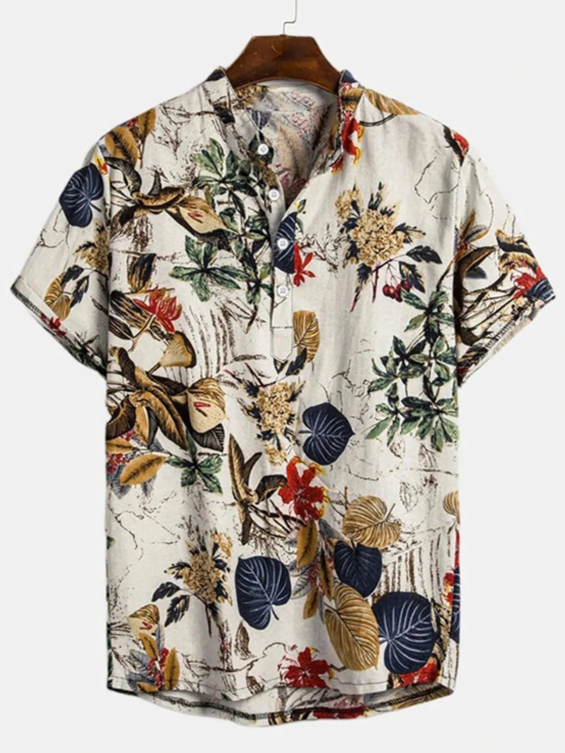 Floral patterned shirt on a white background
