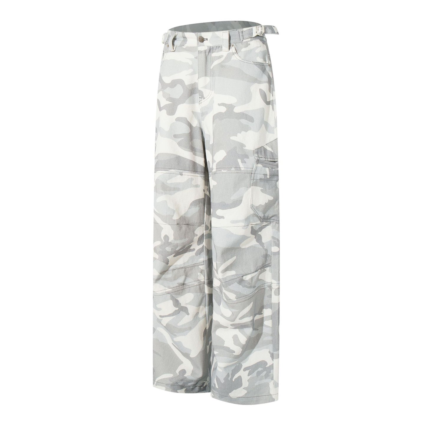 White camouflage pants on a white background