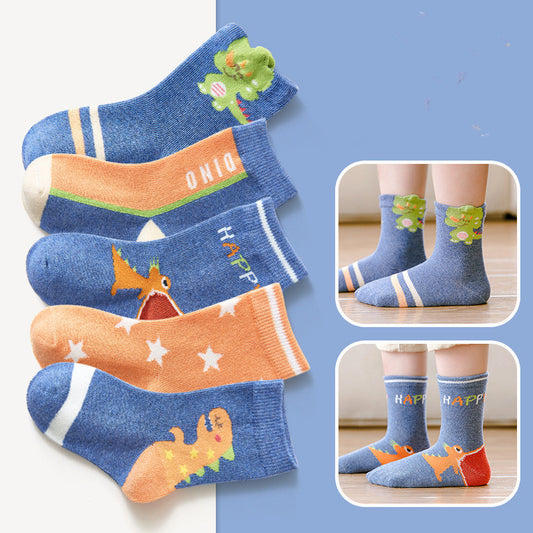 Dinosaur Socks for Boys 5 Pairs