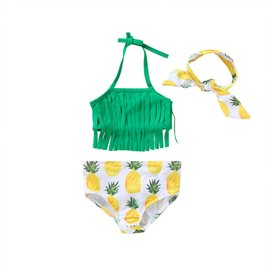 Girl's Pineapple Swimsuit Set