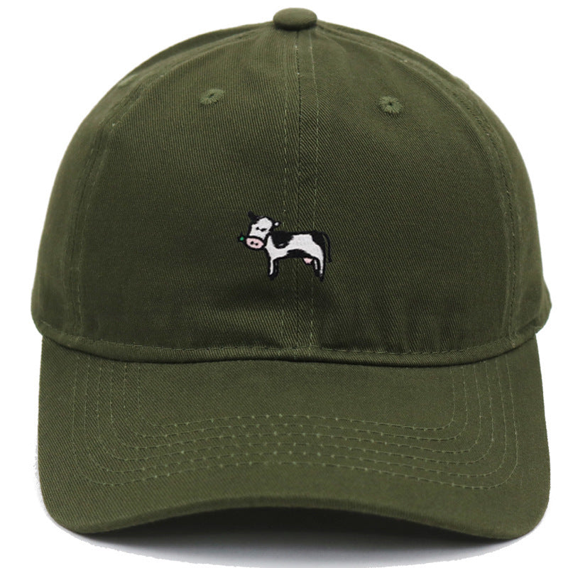 Moo Cow Embroidery Baseball Cap