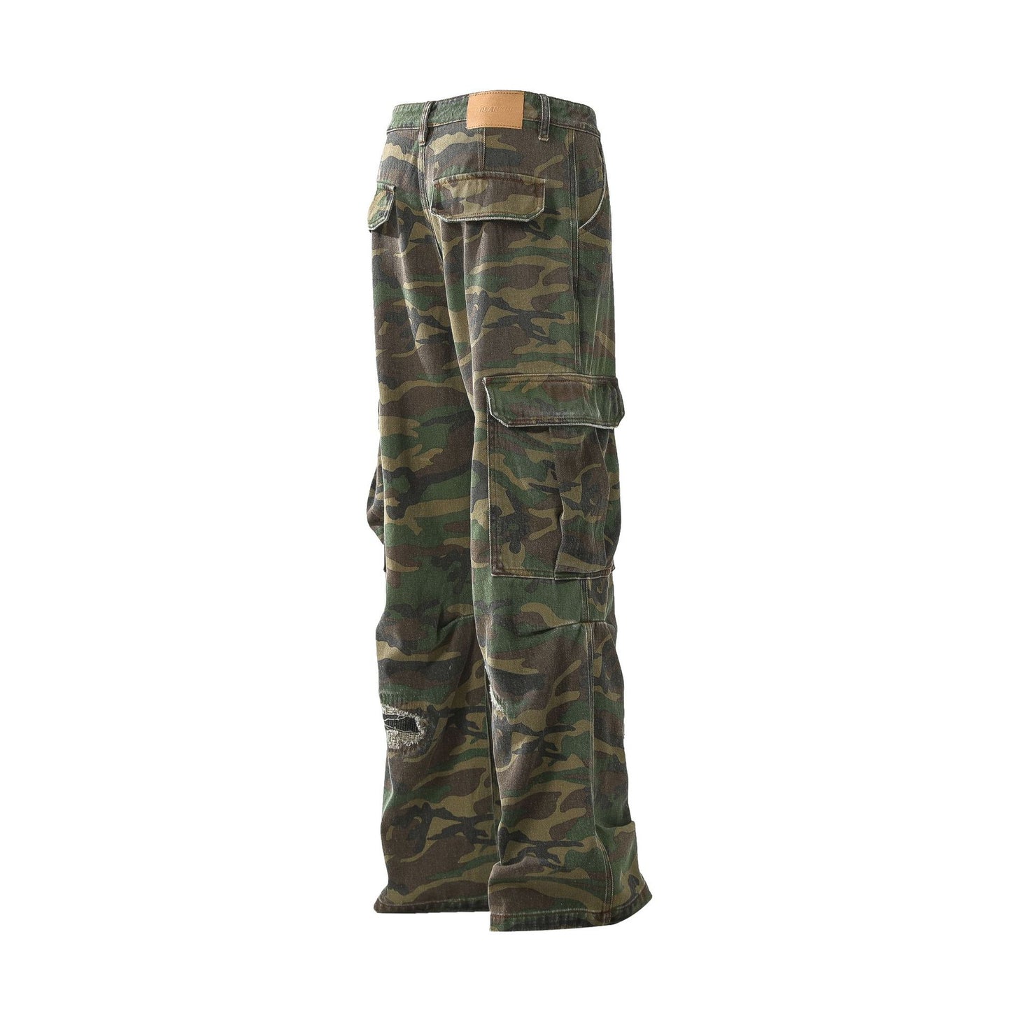 Camouflage pants on a white background