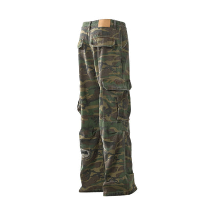 Camouflage pants on a white background