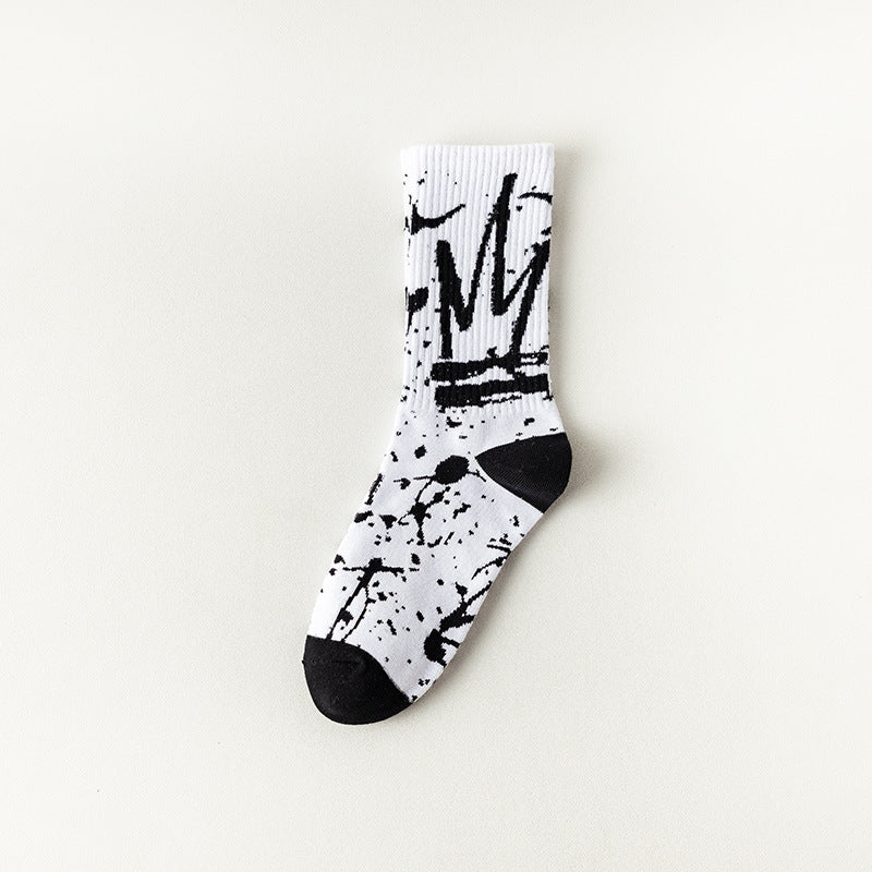 Mid Tube Graffiti Cotton Socks