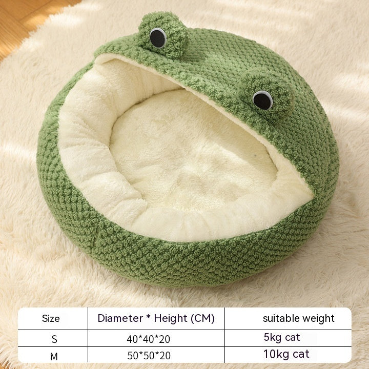 Frog Warm Plush Pet Bed